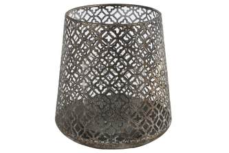 Kovový svícen Bibian bronze 15x14,5 cm