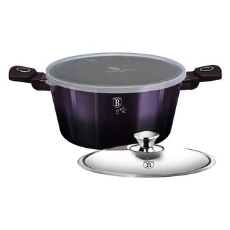 Kastrol s poklicí s titanovým povrchem 24 cm Purple Eclipse Collection
