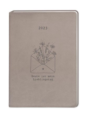 Terminplaner Lederlook A6 "Taupe" 2023