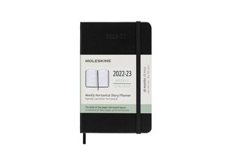 Moleskine Horizontální diář 2022-2023 tvrdý černý S