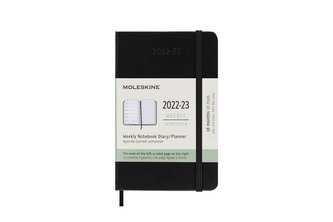 Moleskine Plánovací zápisník 2022-2023 tvrdý černý S