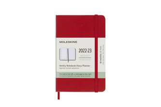 Moleskine Plánovací zápisník 2022-2023  tvrdý červený S