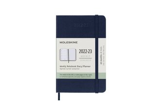 Moleskine Plánovací zápisník 2022-2023  tvrdý modrý S