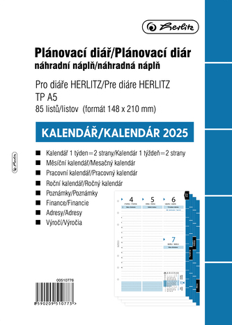 Náplň do kroužkového diáře A5 - 2025