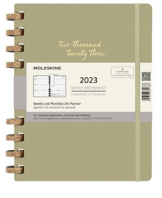 Moleskine Spirálový plánovací zápisník 2023 zelený XL