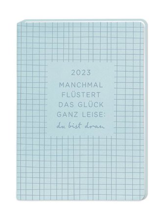 Terminplaner Lederlook A6 "Hellblau" 2023