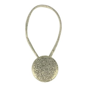 Dekorační ozdobná spona na závěsy s magnetem SANDER, bílá/zlatá, O 6 cm Mybesthome