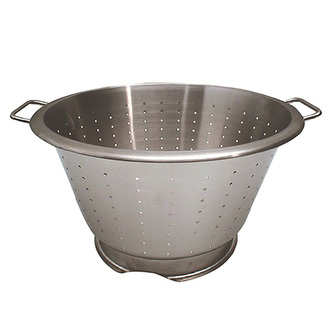 Kuchyňské potřeby de Buyer, 3930.24, cedník, kónický, tloušťka 1,2 mm, 2 rukojeti z nerezové oceli, zaoblená horní hrana, průměr 24 cm