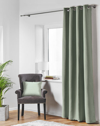 Dekorační závěs zatemňující BLACKOUT s kroužky 140x260 cm, olivově šedá  (cena za 1 kus) MyBestHome