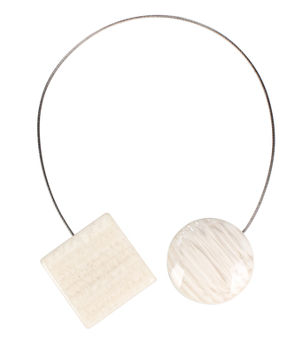 Dekorační ozdobná spona na závěsy s magnetem ANDREA bílá 4x4 cm Mybesthome