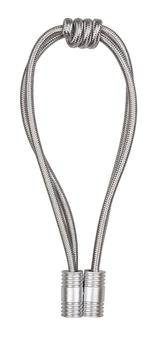 Dekorační ozdobná šňůra na závěsy s magnetem ARLEY, stříbrná 50 cm Mybesthome