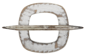 Dekorační ozdobná spona na záclony z přírodního dřeva ARTIC 10,5x10,5 cm, bílá,  Mybesthome