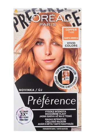 L'Oréal Paris Préférence Barva na vlasy Vivid Colors 60 ml 7,432 Copper pro ženy