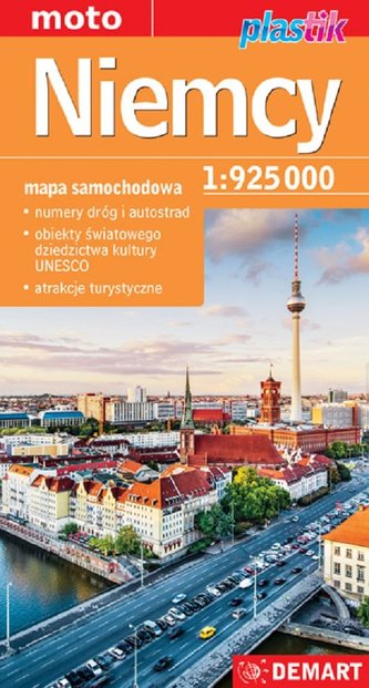 Niemcy 1:750 000 mapa samochodowa plastik