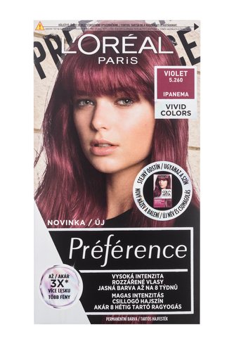L'Oréal Paris Préférence Barva na vlasy Vivid Colors 60 ml 5,260 Violet pro ženy