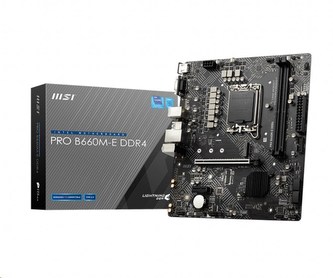 MSI MB Sc LGA1700 PRO B660M-E DDR4, Intel B660, 2xDDR4, 1xHDMI, 1xVGA, mATX