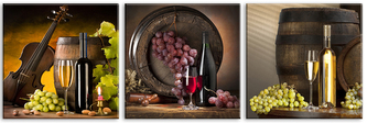 Set 3 kusů skleněných obrazů WINES  20x20 cm Styler