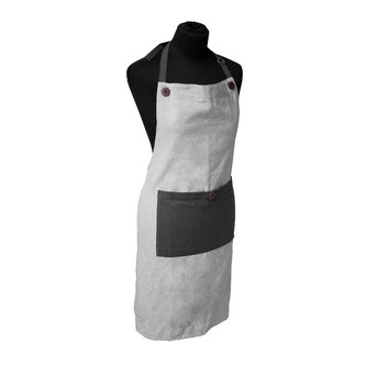 HOME ELEMENTS Kuchyňská zástěra pánská, světle a tmavě šedá z recyklované bavlny
