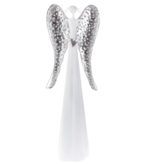 Kovový anděl se srdcem, s LED světlem, 4/8