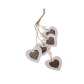 Dřevěná závěsná dekorace - srdce - sada 5ks, 0/200