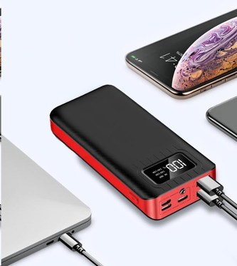 Viking power banka go30, 30000 mAh, černo-červená Viking power banka go30, 30000 mAh, černo-červená