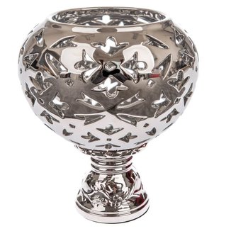 Porcelánový svícen - postříbřeno, 0/6