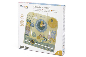 Dětský dřevěný kalendář s hodinami Viga