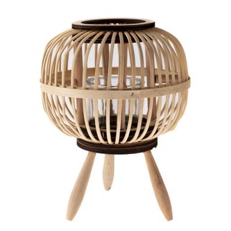 Bambusová lucerna se sklem, 0/12