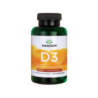Vitamín D3 2000 IU - Swanson - 250 kaps.