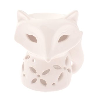 Keramická aromalampa - liška - bílá barva, 4/24