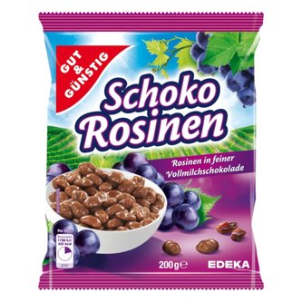 GG Rozinky v jemné mléčné čokoládě 200g GG Rozinky v jemné mléčné čokoládě 200g