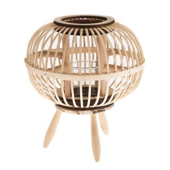 Bambusová lucerna se sklem, 0/12