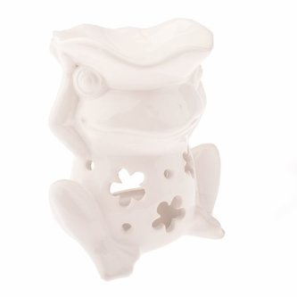 Keramická aromalampa - žába - bílá, 4/24