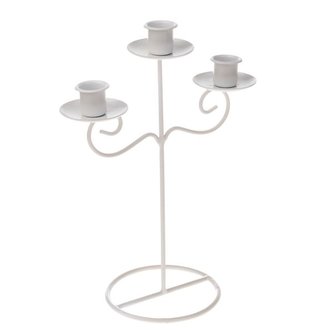 Kovový svícen - bílý, 0/20