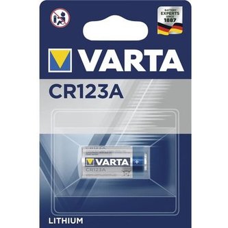 Baterie, foto lithium CR123A, 1 ks, VARTA