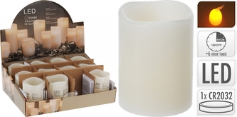 LED svíčka 6,5x5 cm, krémová