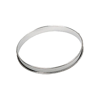ST. STEEL TART RING, ROLLED EDGE  HT 2 CM O 24 CM