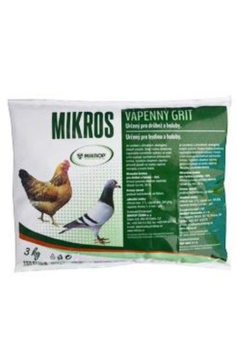Minerální krmivo MIKROS vápenný grit pro drůběž a holuby 3kg