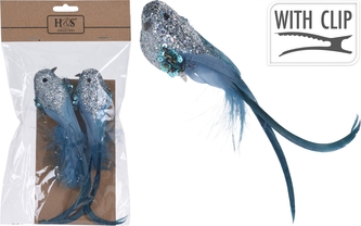Modrý ptáček na klipu, sada 2 ks