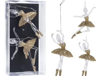Závěsná dekorace Baletka champagne s/2