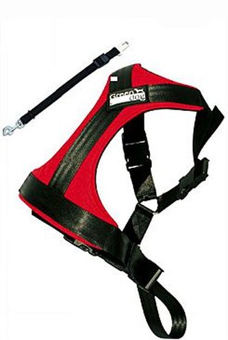 Postroj pes Bezpečnostní do auta GreenDog XS červená