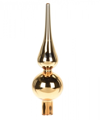 Skleněná špice na stromek 20x5,5 cm, zlatá lesklá