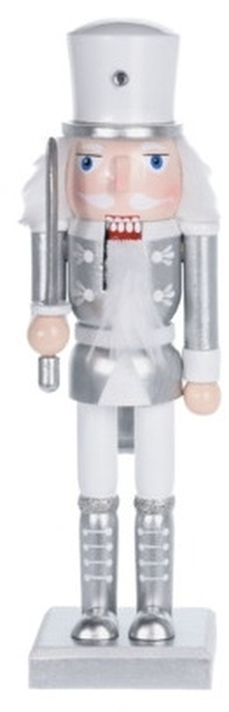 Louskáček stříbrný voják C 25x7x7 cm