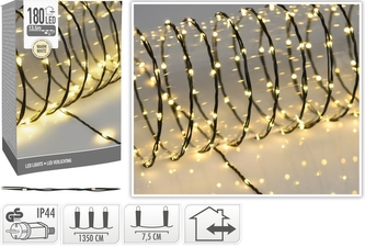 Dekorativní osvětlení 180 LED, 13,5 m teplá bílá, měkký drát