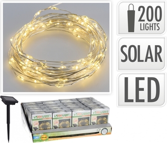 Solární osvětlení 200 LED teplá bílá
