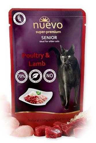 Nuevo kočka kapsa senior drůbeží a jehněčí s rýží 85g