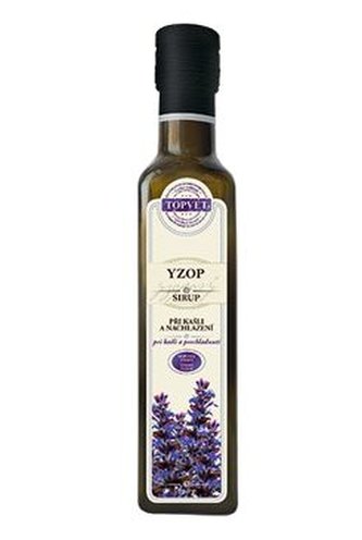 Sirup Yzopový při kašli a nachlaz 320g TOPVET sklo