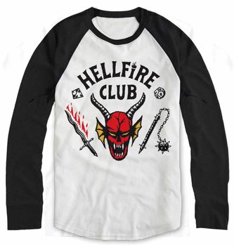 Pánské tričko Stranger Things: Hellfire Club Crest (M) bílá bavlna, tříčtvrteční rukáv