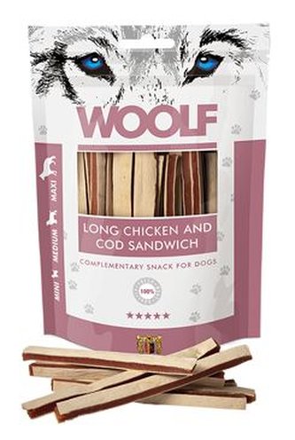 WOOLF pochoutka soft chicken and cod sandwich lon 100g