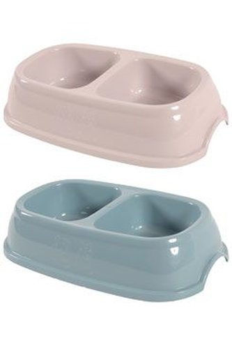 Miska plast dvojmiska pes 2x0,4l mix barev Zolux